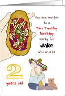 Invite to Taco Twosday Birthday Party for 2 Year Old Sombrero on Baby card