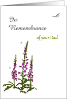 Remembering your Dad Foxgloves Bees and a Butterfly card