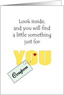 Design to Enclose Coupon Valentine’s Day Just for You card