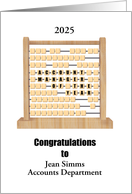 Employee Account Manager of the Year Counting Frame and Beads Custom card