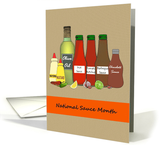 National Sauce Month Bottles of Delicious Sauces card (1556142)