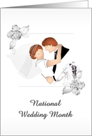 National Wedding Month Brides and Grooms on their Wedding Day card