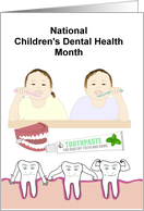 National Children’s Dental Health Month Strong Teeth Kids Brushing card