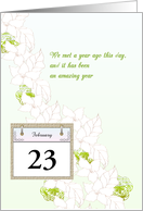 1st Year Anniversary Meeting with Birth Daughter Custom Date Florals card