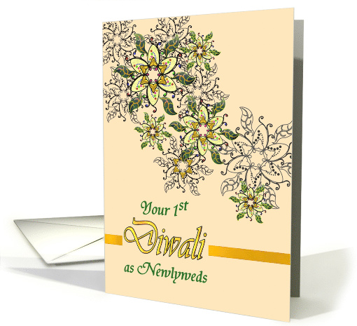 1st Diwali as Newlyweds, Rangoli Inspired Pattern card (1558092)