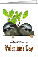 Sloth Couple Valentine’s Day for Daughter and Boyfriend Take It Slow card