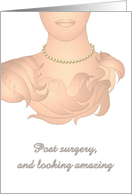 Thyroid Surgery Profile of Lady’s Neck Wearing Pearls Get Well card