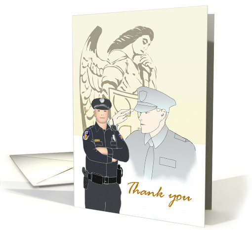 Policemen in Uniform Archangel St Michael Thank You card (1559562)