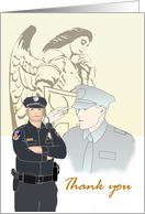 Policemen in Uniform Archangel St Michael Thank You card