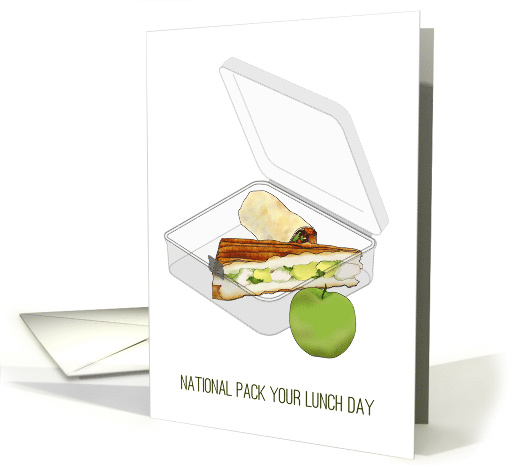 National Pack Your Lunch Day Packed Lunch in a Box with Apple card