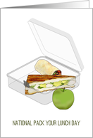 National Pack Your Lunch Day Packed Lunch in a Box with Apple card