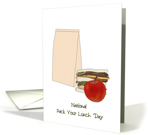 National Pack Your Lunch Day Packed Lunch in a Bag with Apple card