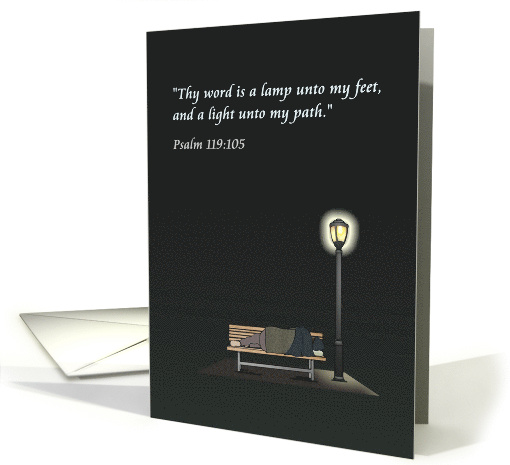 A Lamp Unto my Feet A Light Unto my Path Prayer Card for Homeless card