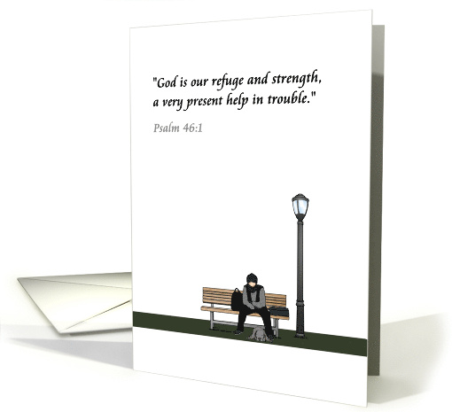 God is our Refuge and Strength Prayer Card for Homeless card (1559924)