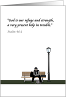 God is our Refuge and Strength Prayer Card for Homeless card