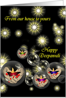 Beautiful Oil Lamps, Deepawali Greetings from Our House to Yours card