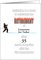 Party Invitation Firefighter Retiring, Custom Name and Service Years card
