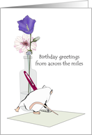 Birthday Greetings from Across the Miles, White Rat Writing a Note card