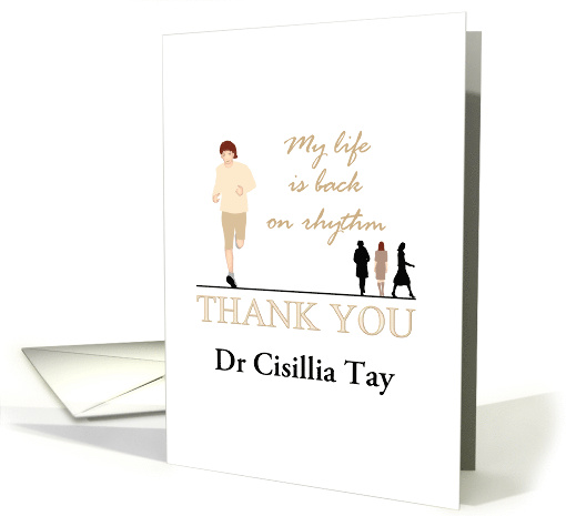Thank You Cardiologist Life Back On Rhythm Lady Exercising Custom card