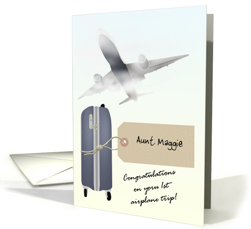 Congratulations First Airplane Trip Fear of Flying Custom Name card