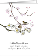 Joyful Reunion with Birth Daughter Two Birds on Blossom Branch card