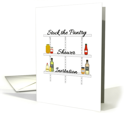 Stock the Pantry Shower Invitation Groceries on Shelves card (1563446)