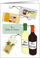 Stock Pantry Shower Gift Card Bottles of Wine Food Gift Tags Custom card