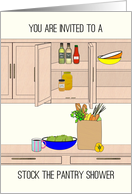 Stock Pantry Shower Invitation Kitchen Cabinets and Groceries card