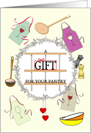 Stock Pantry Shower Gift Card Aprons Kitchen Utensils card