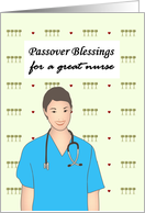 Passover for Female Nurse Little Red Hearts and Four Cups of Wine card
