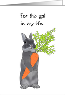 For the Gal in My Life Birthday for Wife Bunny Holding Huge Carrot card