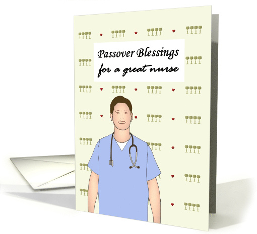 Passover for Male Nurse Little Red Hearts and Four Cups of Wine card