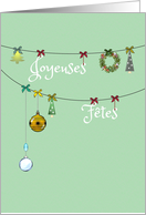 Joyeuses Fetes Happy Holidays Christmas French card