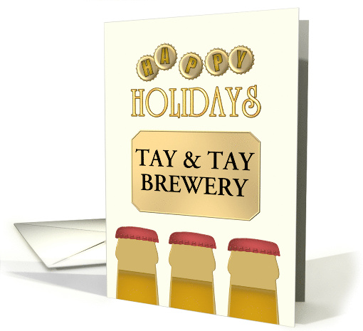 Custom Happy Holidays From Brewery Bottle Caps and Beer Bottles card
