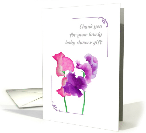 Thank You for Baby Shower Gift Sweet Pea Flowers card (1566118)