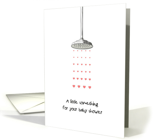 Baby Shower Gift Tiny Hearts Raining Down from Shower Head card