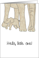 Congratulations New Baby Cute Baby Elephant with Mommy Elephant card