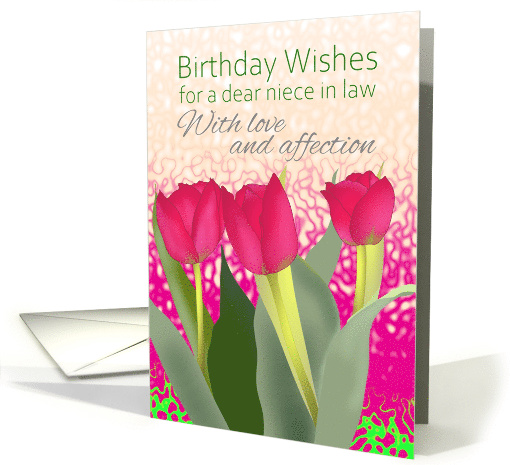 Birthday for Niece in Law Pretty Deep Pink Tulips card (1566622)