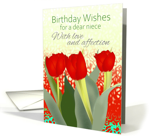Birthday for Niece Pretty Deep Red Tulips card (1566802)