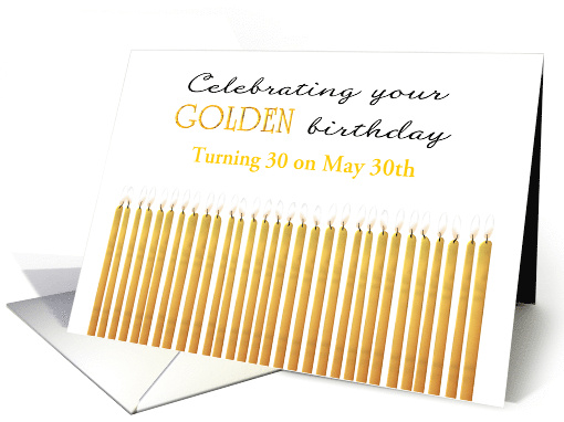Golden Birthday Turning 30 on the 30th Custom Month card (1566910)
