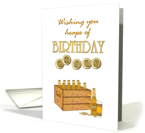 Birthday for Brother Wooden Crate of Beer Beer and Peanuts card