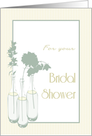 Bridal Shower Gift, Profiles of Cut Flowers in Bottles card