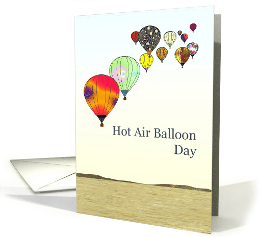 Hot Air Balloon Day Colorful Hot Air Balloons Drifting in the Sky card