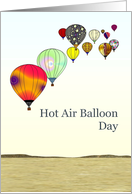 Hot Air Balloon Day Colorful Hot Air Balloons Drifting in the Sky card