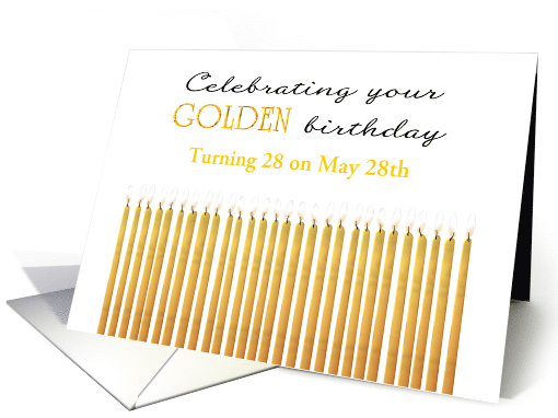 Golden Birthday Turning 28 on the 28th Custom Month card (1567106)