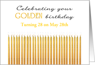 Golden Birthday Turning 28 on the 28th Custom Month card