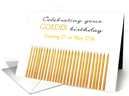 Golden Birthday Turning 27 on the 27th Custom Month card (1567698)