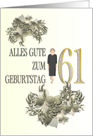 Alles Gute Zum Geburtstag Happy Birthday in German Lady Turning 61 card
