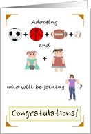 Adopting 4 Boys and 2 Girls Ball Games and Dolls card