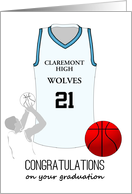 High School Graduate Custom Jersey Man Playing Basketball card